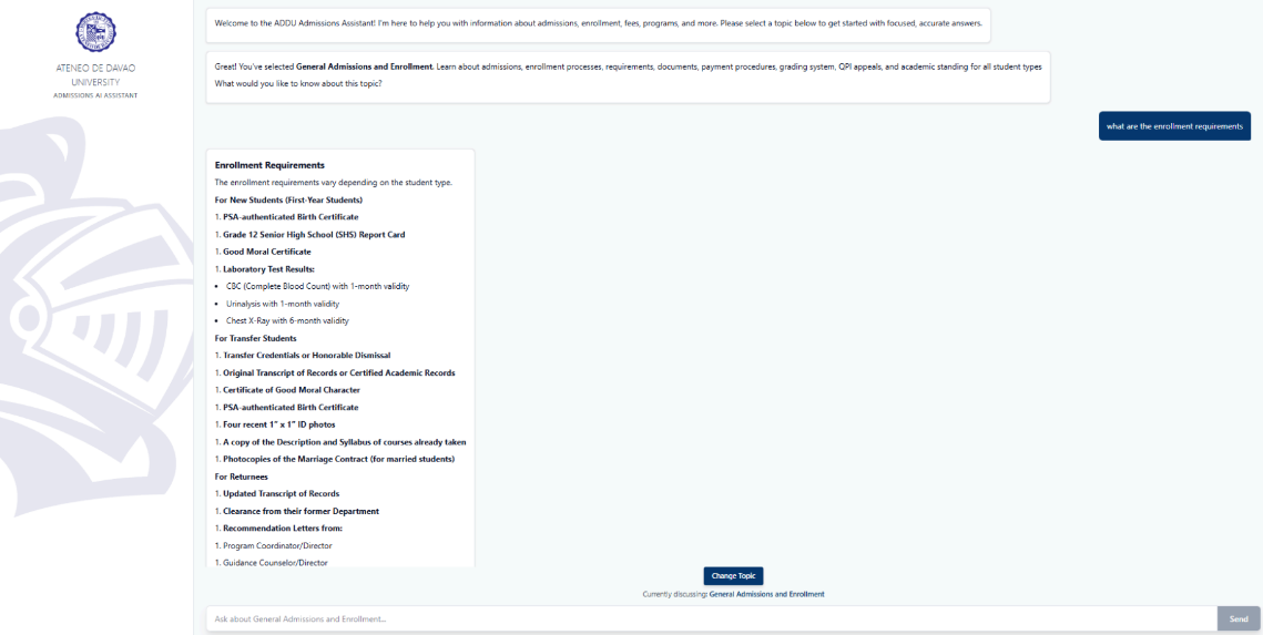 Ateneo Admissions and Aid Chatbot